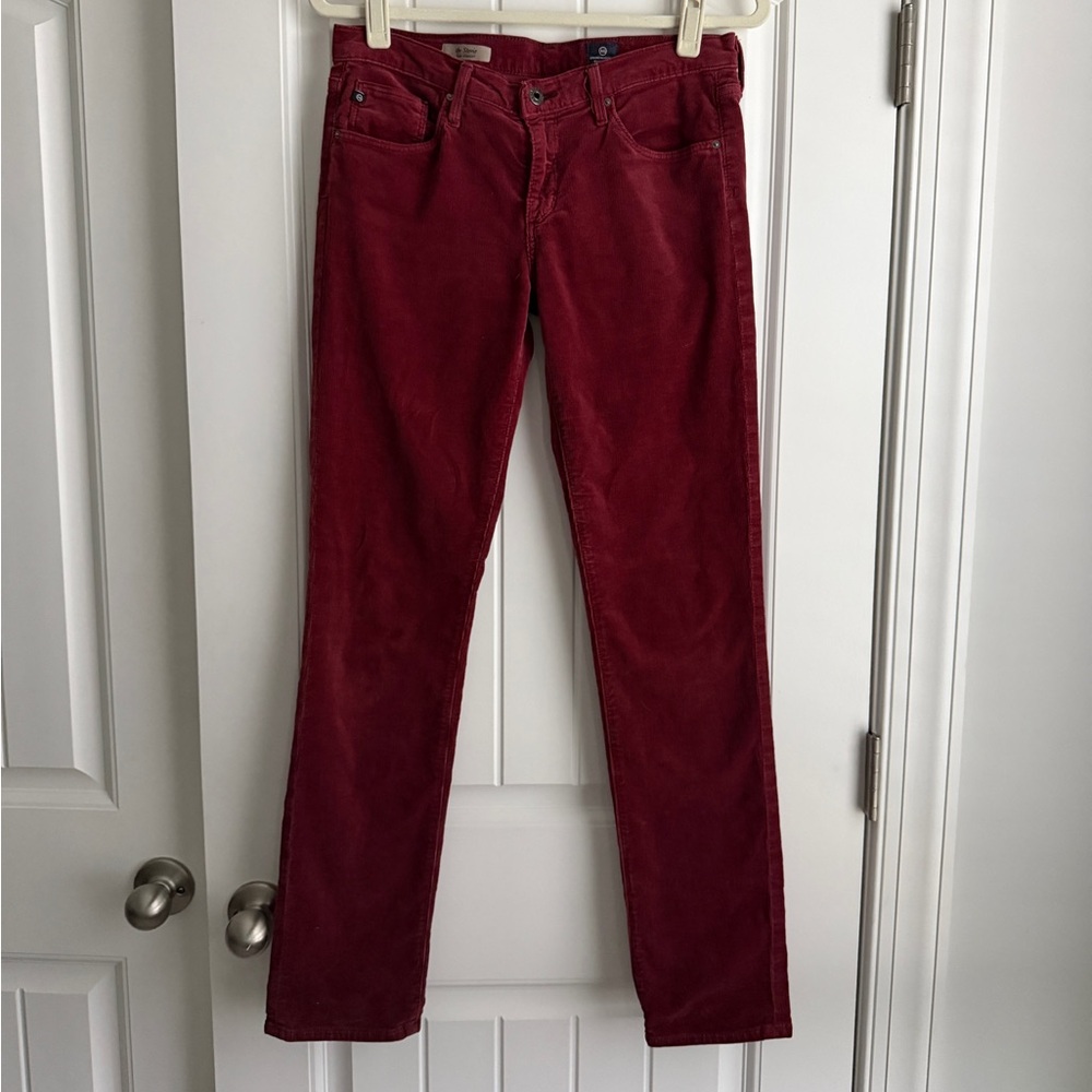 AG Adriano Goldschmied Burgundy Corduroy Pants